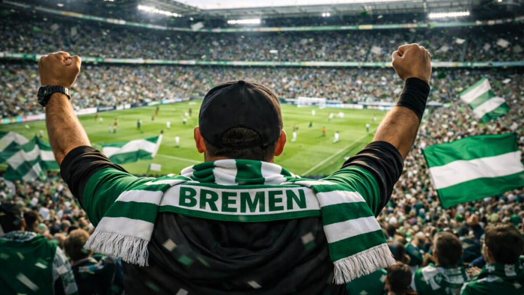 Football fans at Werder Bremen’s Weserstadion Football fans at Werder Bremen’s Weserstadion